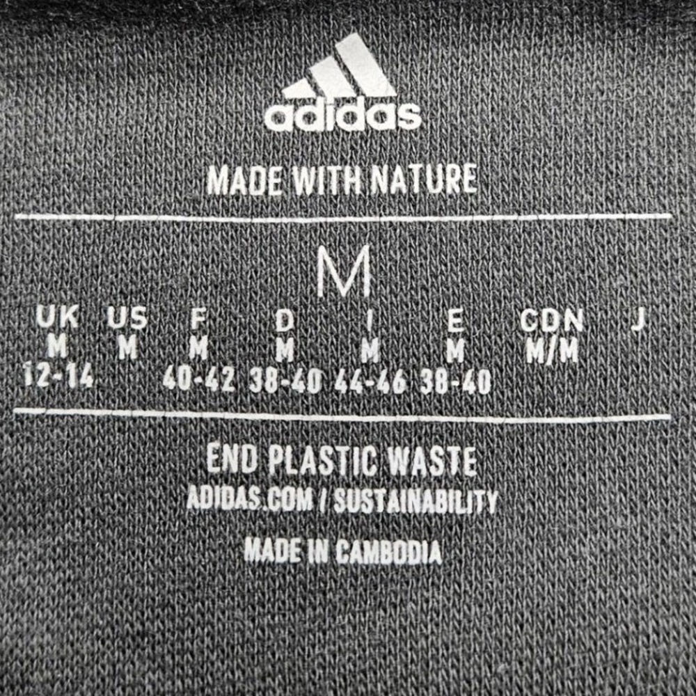 Adidas Made With Nature Studio Lounge Sweatshirt M Carbon Gray Cropped Raw Hem - Picture 9 of 12